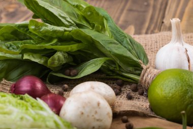 Basil with different vegetables