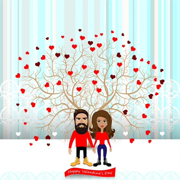 Romantic cute couple — Stockvector