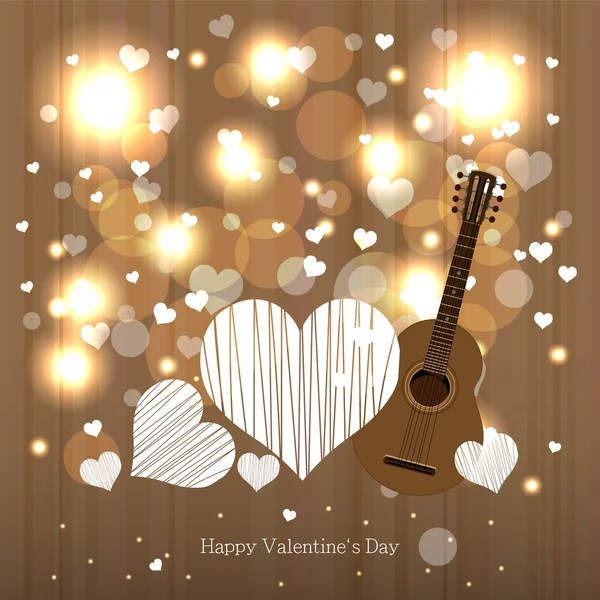 Coeur et guitare — Image vectorielle