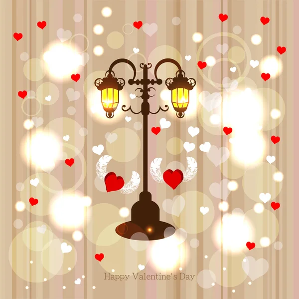 Love street lamp — Stock Vector