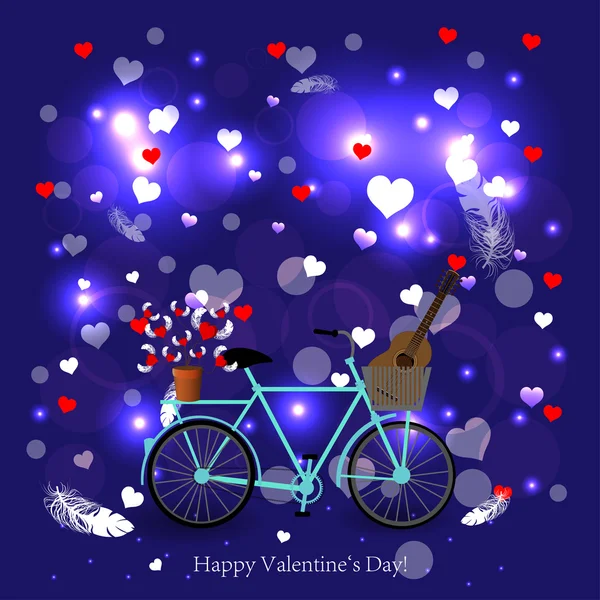 Bicicleta en luces — Vector de stock