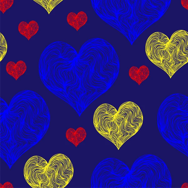 Yellow and blue hearts — Wektor stockowy