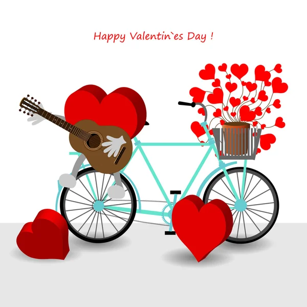발렌타인 하루 자전거 — 스톡 벡터