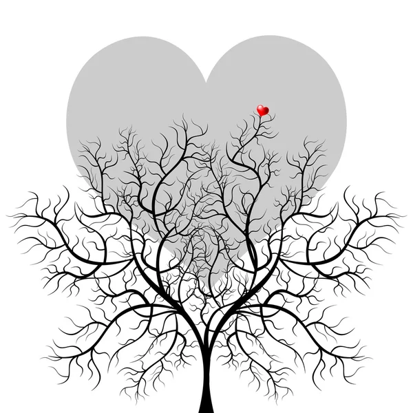 Kala träd och hjärta moon — Stock vektor