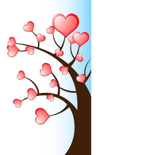 절반 발렌타인 아름 다운 나무 — 스톡 벡터