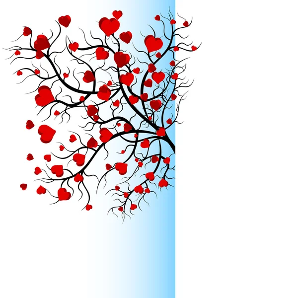 Metade valentine bonito árvore —  Vetores de Stock