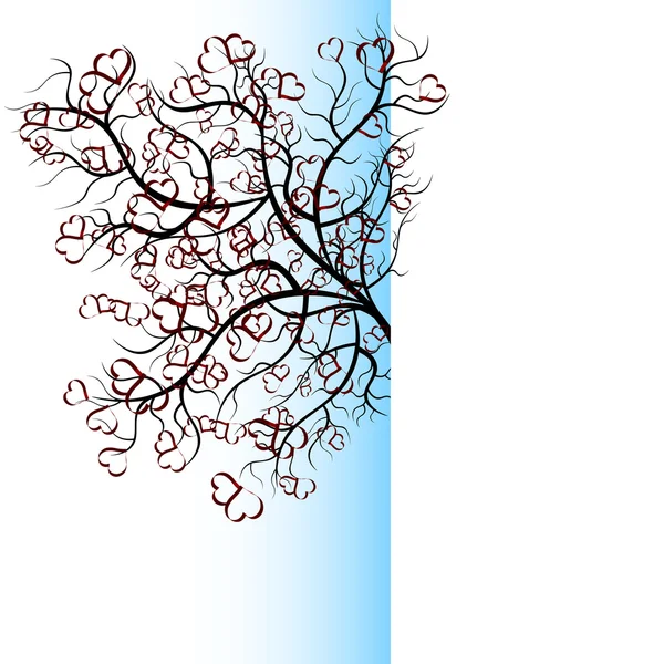 半情人节漂亮树 — 图库矢量图片