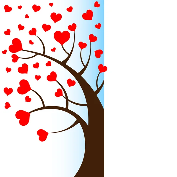 Corações vermelhos em meia árvore —  Vetores de Stock