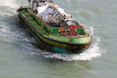 Sea open hopper barge  clipart