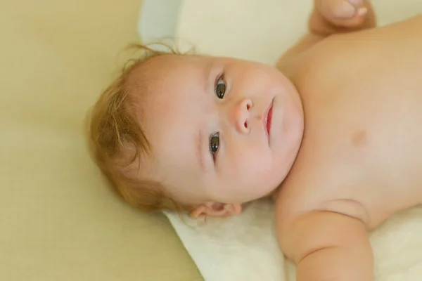 Baby boy on blanket — Stock Photo, Image