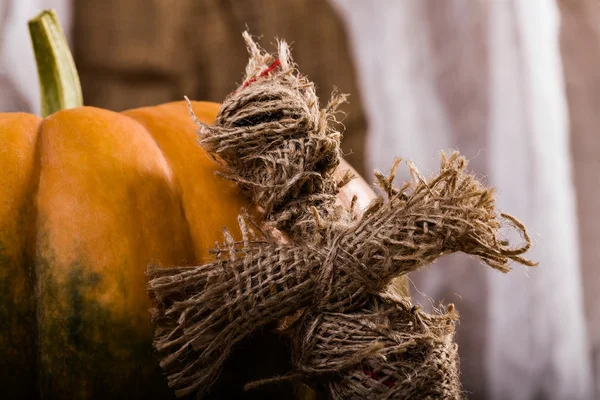 Magical puppet near squash — Stock Photo, Image