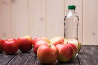 Kapalı şişe suyu elma yakınındaki