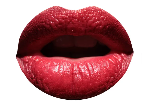 Geïsoleerde rode lippen — Stockfoto