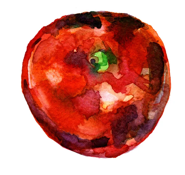 Rode appel aquarelle — Stockfoto