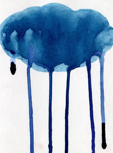 Синя хмара акварель — стокове фото