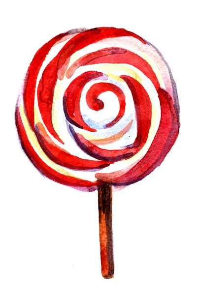 Lollipop caramel water-color — Zdjęcie stockowe