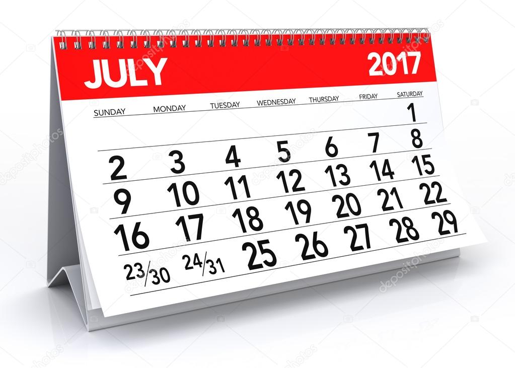17年 7 月カレンダー ストック写真 C Klenger