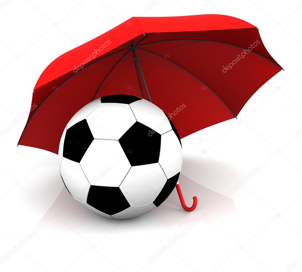 Umbrella and Soccer Ball — Stock Photo © klenger 52038319