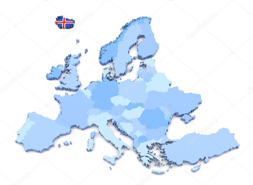 Island Karta Europa | Karta