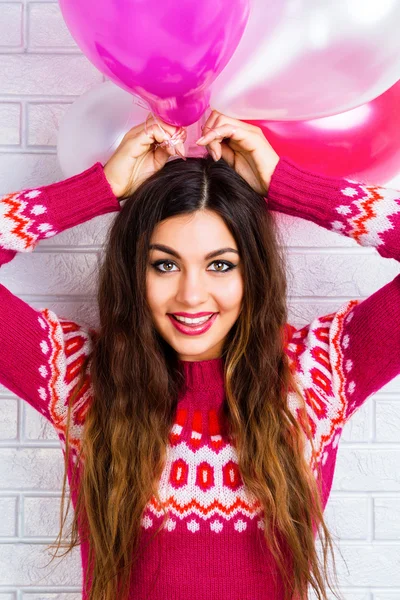 Brunette woman with bright make up — Stock Photo, Image