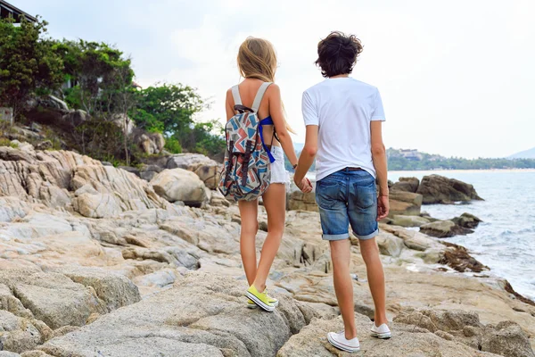 Couple in love travel together — Stock Photo, Image