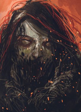 zombi yüz, korku portre