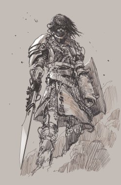fütüristik knight ile bıçak