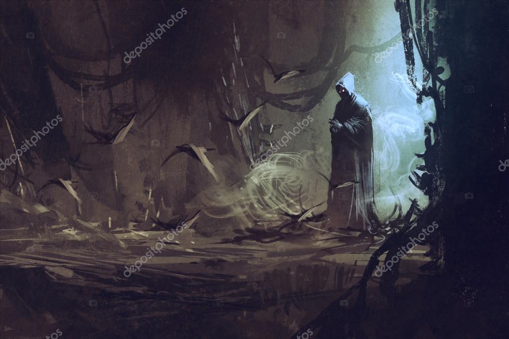 Dark Cloak In Mysterious Forest Wizard Stock Photo Image By C Grandfailure