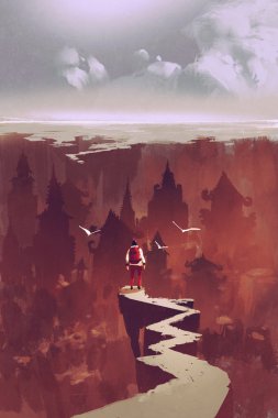 Rock yol üzerinde duran adam