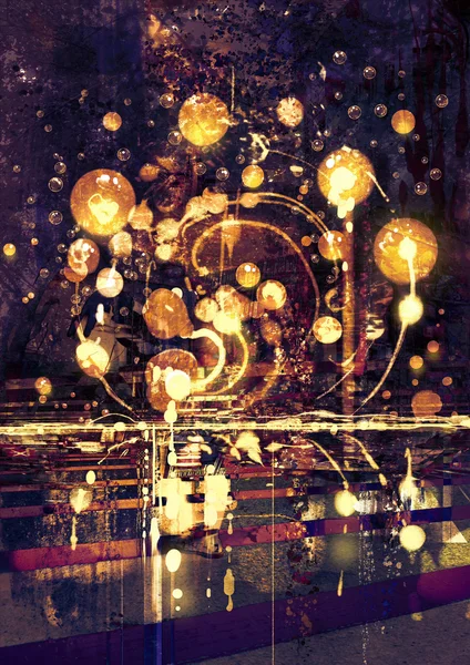 Glödlampa, abstrakt målning koncept — Stockfoto