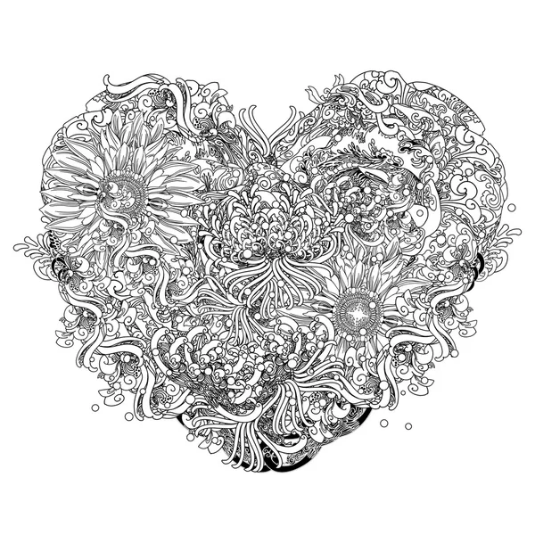 Абстрактная цветочная форма сердца — стоковое фото