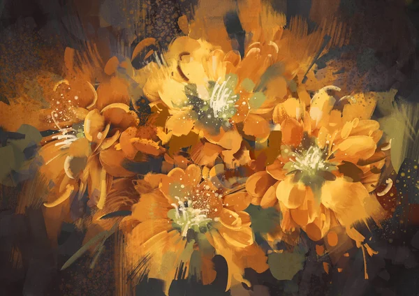 Fiori astratti colorati con grunge texture — Foto Stock