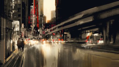 city street ,vintage tone