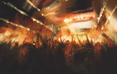 Konserde tezahürat yapan kalabalık