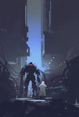 eski Fabrika arka plan bilim adamı yapı robot