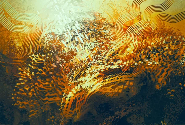 Abstraktní oranžové prvky, vodní koncepce fantasy — Stock fotografie