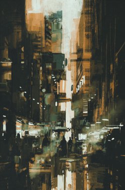 karanlık dar sokakta