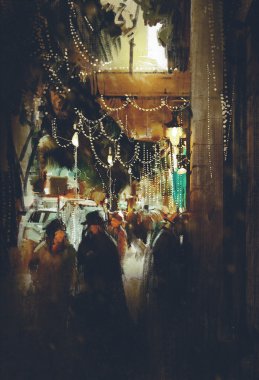 Şehirde yürüyen insanlar.