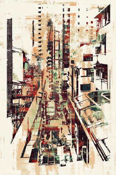Abstract art of cityscape — Stock Photo, Image