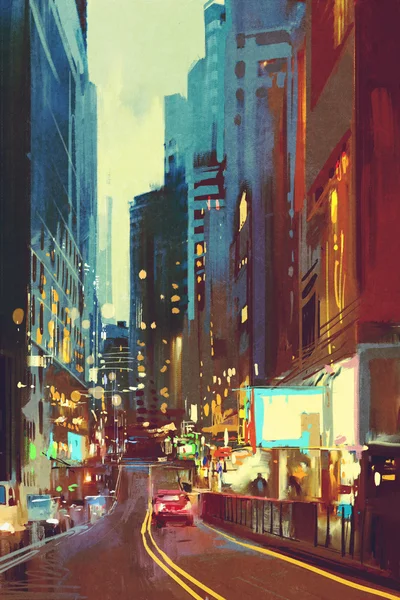 Street i modern stad — Stockfoto