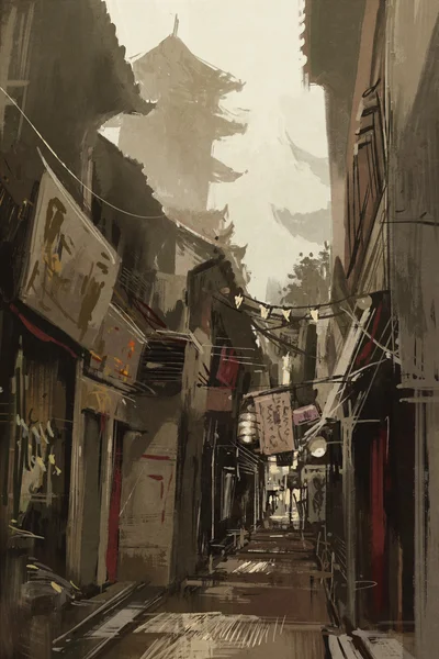 Chinatown δρομάκι με το παραδοσιακά κινέζικα κτίρια — Φωτογραφία Αρχείου