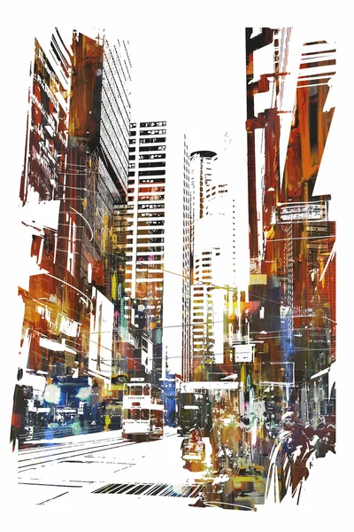 Abstract art of cityscape — Stock Photo, Image