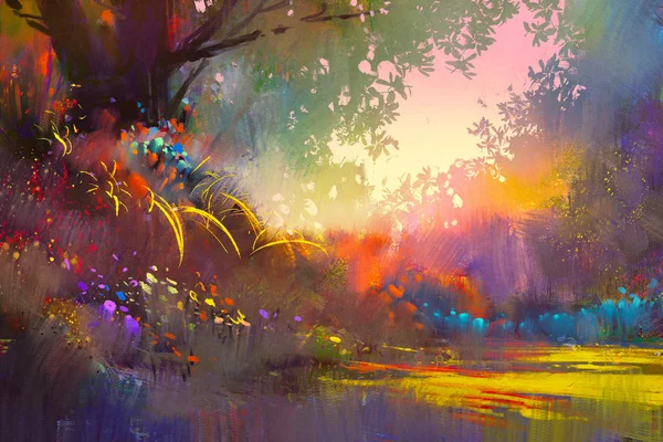 Colorful landscape painting — Stock Photo, Image