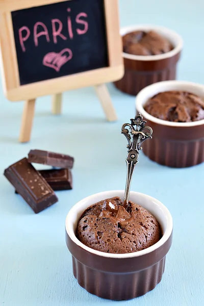 Pastel de chocolate fondant —  Fotos de Stock