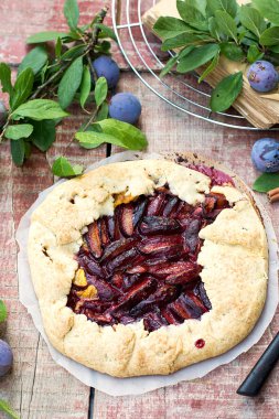 Erik ve tarçın ile rustik Galette'ye meyve tart