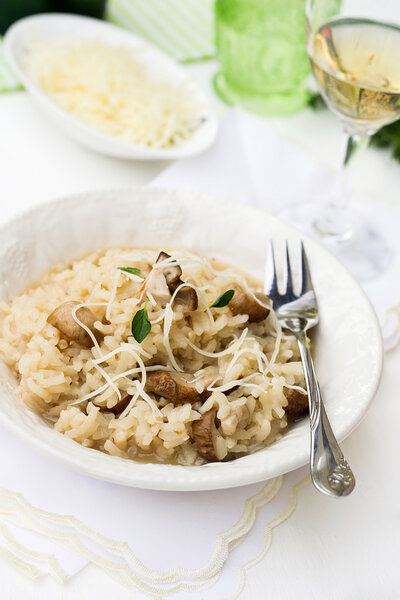 Risotto with mushrooms ceps boletus and cheese