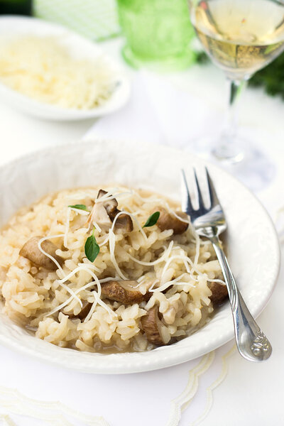 Risotto with mushrooms ceps boletus and cheese