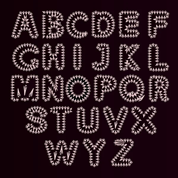 Ilustración vectorial de letras de alfabeto rizado . — Vector de stock