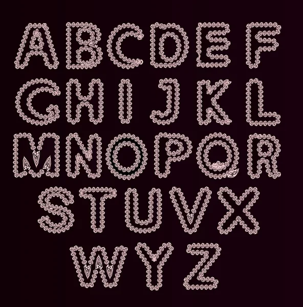 Conjunto de alfabetos. Ilustración vectorial de letras de alfabeto rizado . — Vector de stock