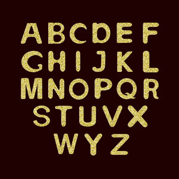 Conjunto de alfabeto con brillo dorado . — Vector de stock